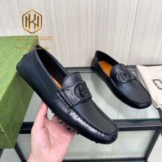 GIAY LUOI GUCCI NAM MAU DEN DA TRON KHOA CHU G KEP GLGC45 6