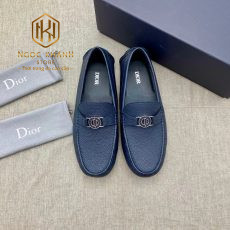 Giay luoi dior da nhan hoa tiet logo tron mau xanh dam 3