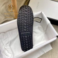 Giay luoi gucci da tron hoa tiet logo tag xanh do 7