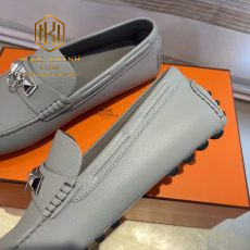 Giay luoi hermes full trang xam hoa tiet khoa 4