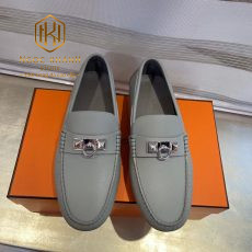 Giay luoi hermes full trang xam hoa tiet khoa 7