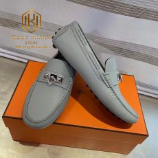 Giay luoi hermes full trang xam hoa tiet khoa 8