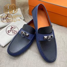 Giay luoi hermes mau xanh phoi den hoa tiet khoa 2 1