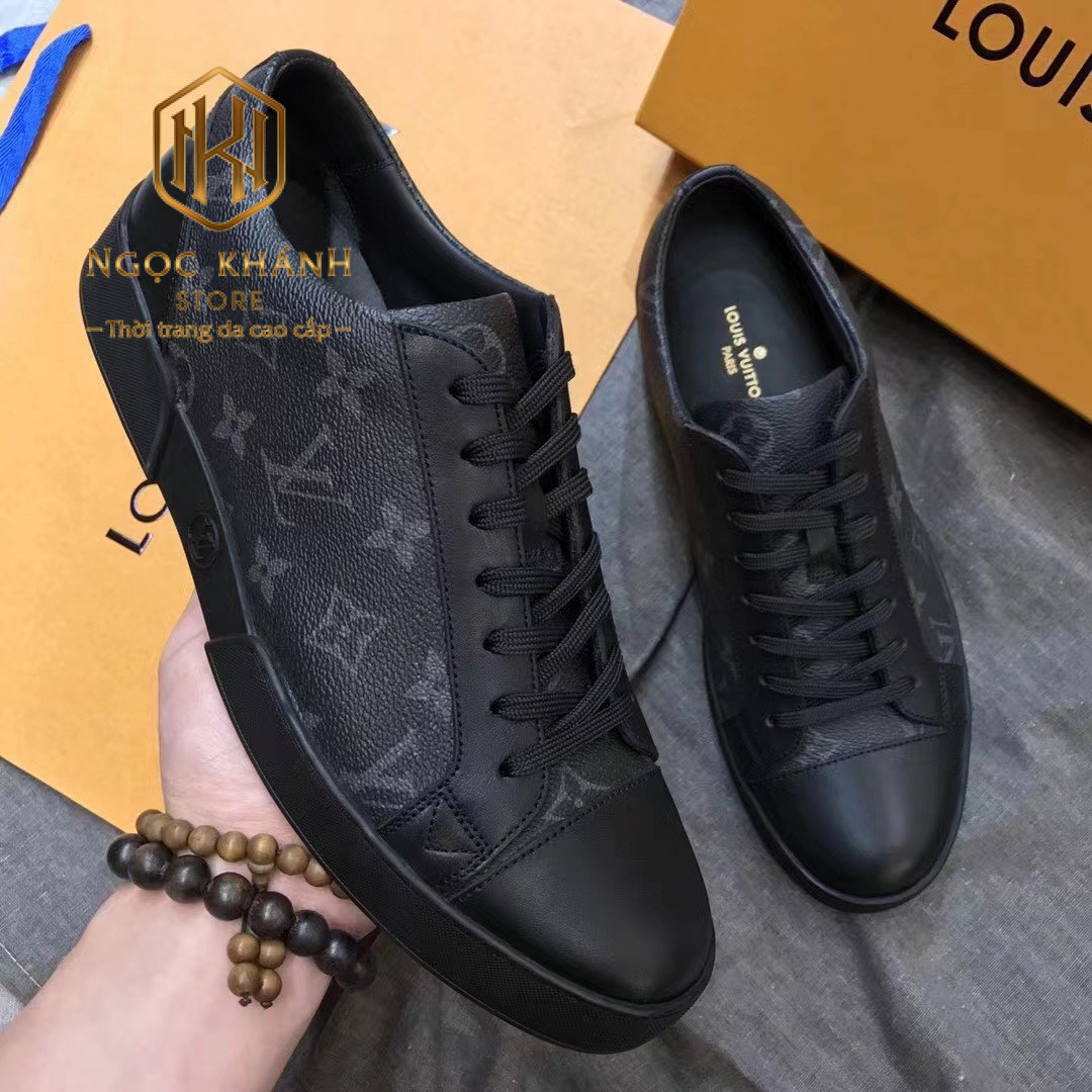 Giay nam Louis vuitton full den hoa tiet hoa 2