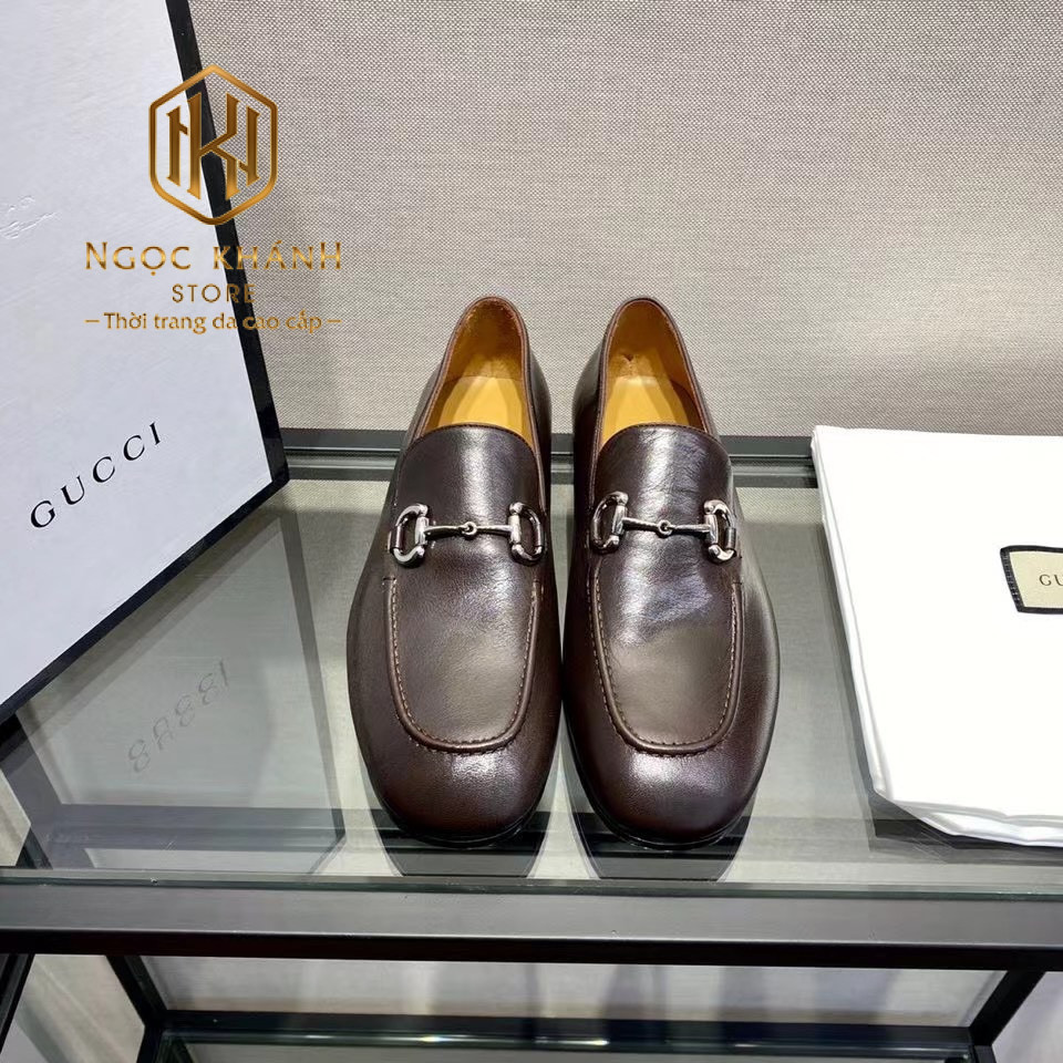 giay luoi gucci de cao hoa tiet khoa trang mui nhon mau nau den 9