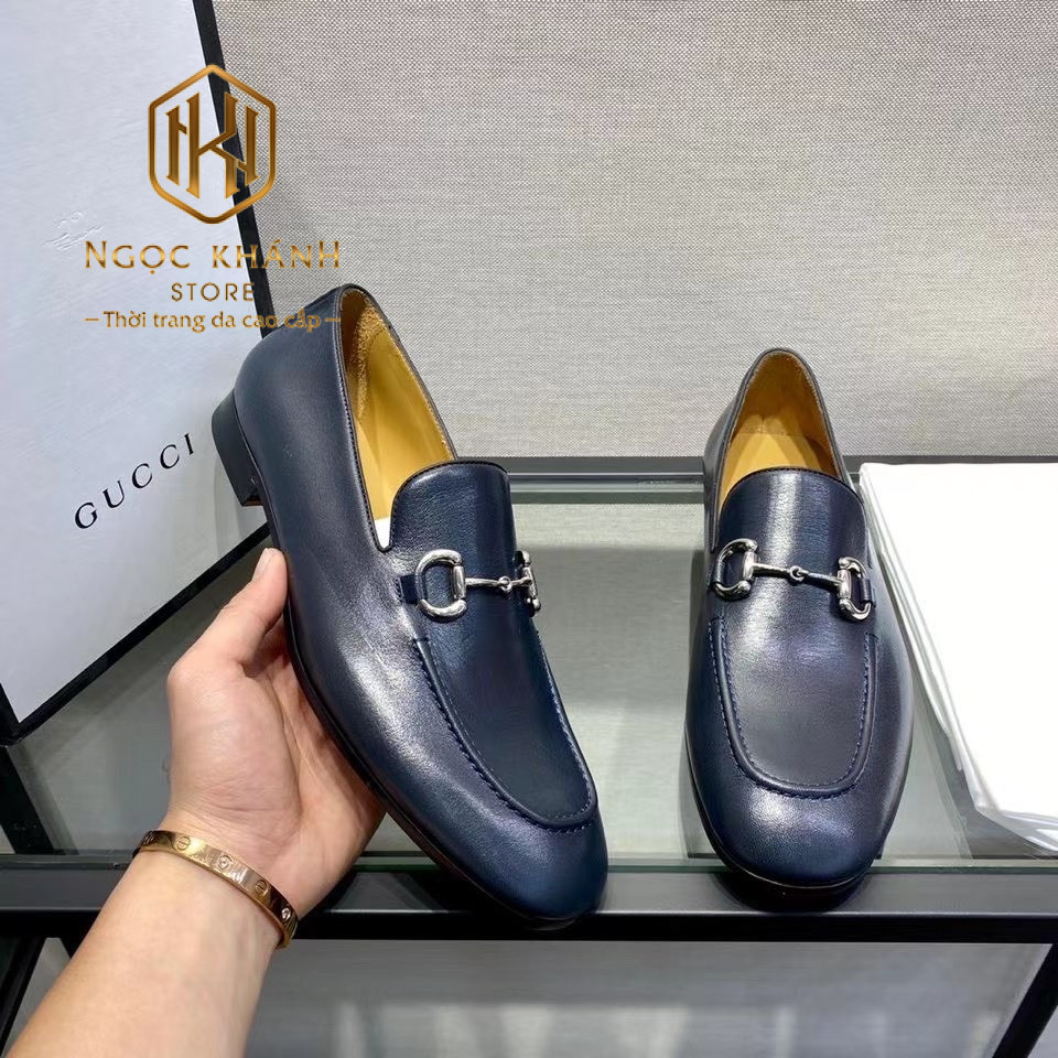 giay luoi gucci de cao hoa tiet khoa trang mui nhon mau xanh 4