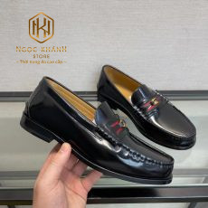 giay luoi gucci de cao hoa tiet tag xanh do da den bong 1