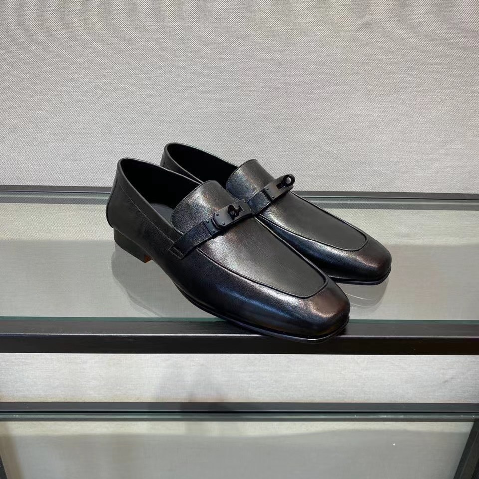 giay luoi hermes de cao da tron full den mui vuong 7