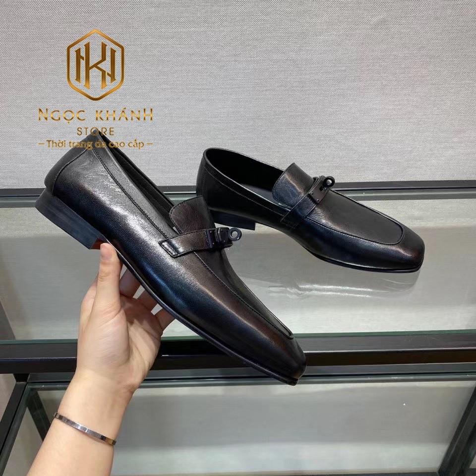 giay luoi hermes de cao da tron full den mui vuong 8