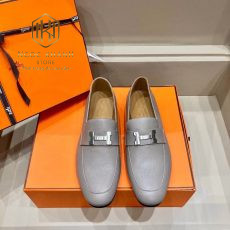 giay luoi hermes de cao mau trang da taiga hoa tiet chu H mau trang 8