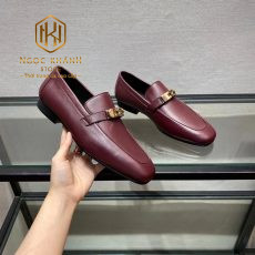 giay luoi hermes de cao mau vang do man da tron hoa tiet khoa vang mui vuong 3