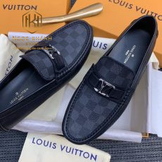 giay luoi louis vuitton like auth hoa tiet caro khoa logo nho mau den 2