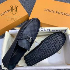 giay luoi louis vuitton like auth hoa tiet caro khoa logo nho mau den 5