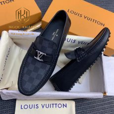 giay luoi louis vuitton like auth hoa tiet caro khoa logo nho mau den 7
