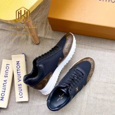 Giay nam louis vuitton hoa tiet hoa nau logo canh mau xanh 5