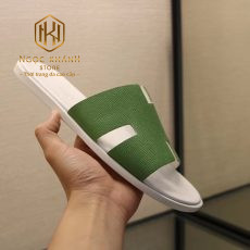 dep nam hermes mau trang quai xanh like auth 6