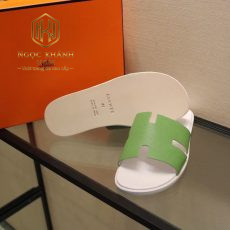 dep nam hermes mau trang quai xanh like auth 8