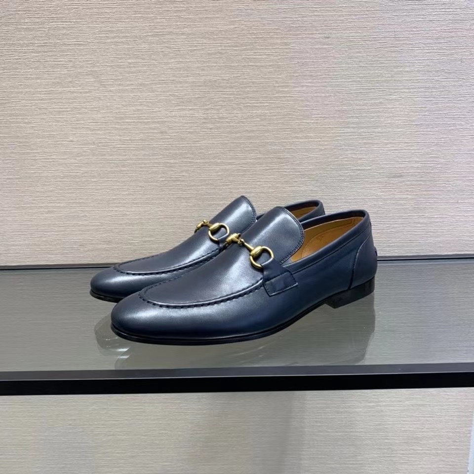giay luoi gucci de cao hoa tiet khoa vang mui nhon mau xanh 2