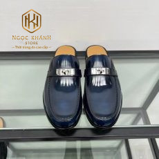 giay luoi hermes da tron hoa tiet khoa trang mau xanh 5