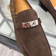 giay luoi hermes de cao da lon hoa tiet khoa mau nau dam 5