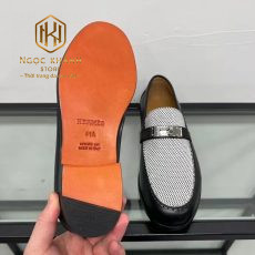 giay luoi hermes de cao mau den mat luoi trang hoa tiet khoa 3