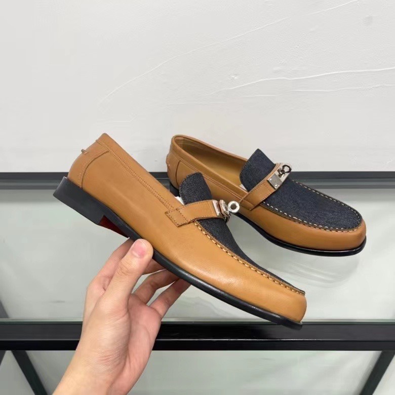 giay luoi hermes de cao mau vang mat den hoa tiet khoa 3