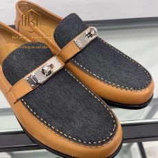 giay luoi hermes de cao mau vang mat den hoa tiet khoa 6