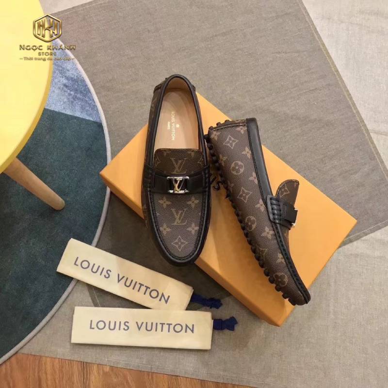 giay luoi louis vuitton like auth hoa tiet hoa khoa logo nho mau nau 5