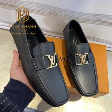 giay luoi louis vuitton like auth mau den da taiga mat logo vang 5