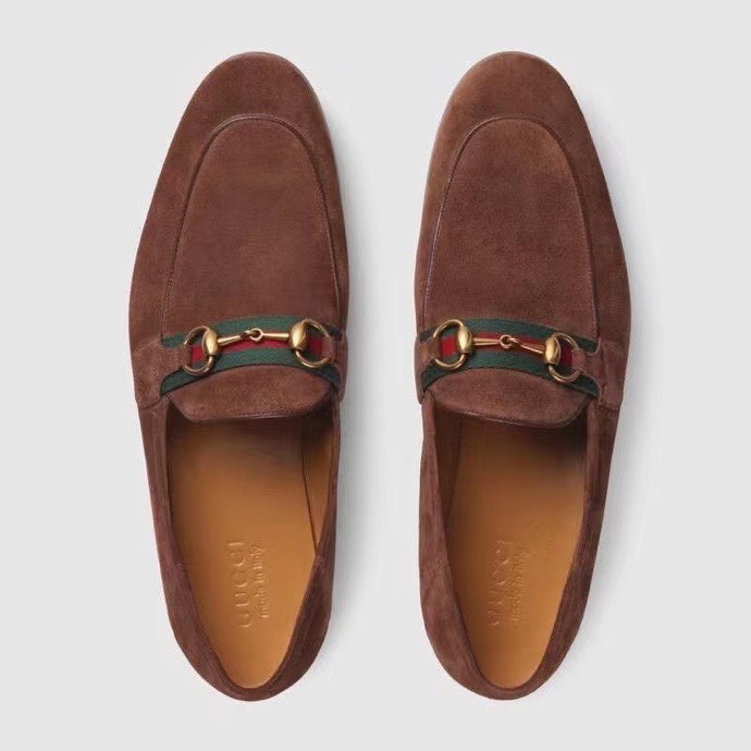 giay luoi nam gucci de cao dalon vien ke do khoa vang mau nau 4