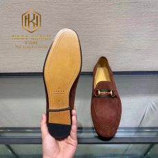 giay luoi nam gucci de cao dalon vien ke do khoa vang mau nau 6