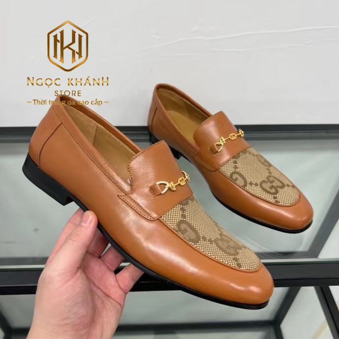 giay luoi nam gucci de cao hoa tiet khoa vang dap logo mau vang 1