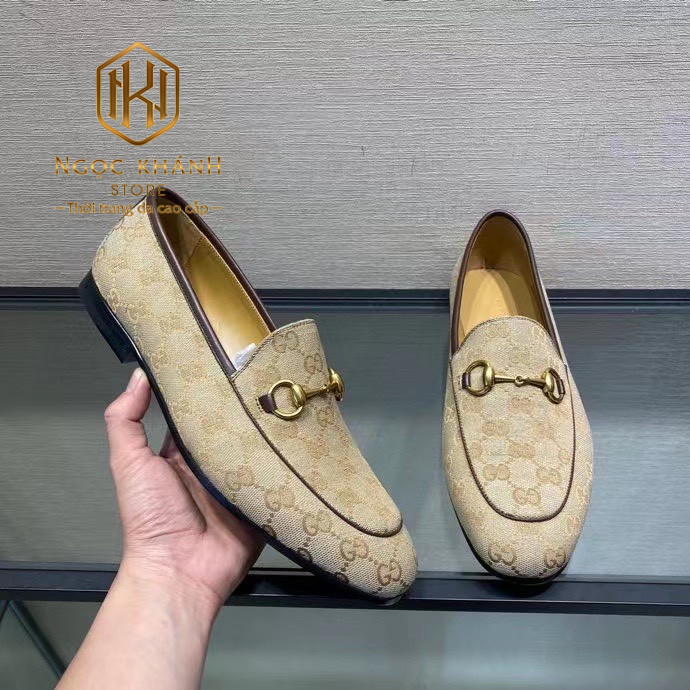 giay luoi nam gucci de mau vang dap logo 2