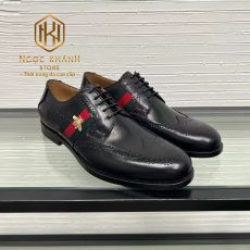 giay nam gucci mau den ke do theu ong 4