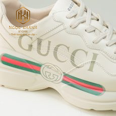 giay nam gucci rhyton mau trang hoa tiet logo 6