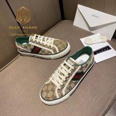 giay nam gucci the thao dap logo ke vien do mau vang 5