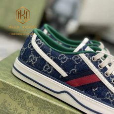 giay nam gucci the thao dap logo ke vien do mau xanh 1