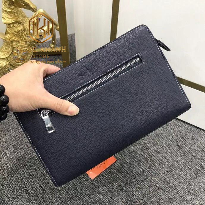 vi nam hermes cam tay dang vuong theu vien mau xanh 2