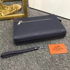 vi nam hermes cam tay dang vuong theu vien mau xanh 3