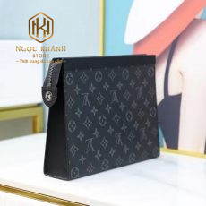vi nam louis vuitton cam tay dang tam giac hoa tiet hoa den like auth 7