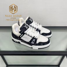 Giay nam Louis Vuitton mau trang phoi den hoa tiet vien hoa Like Auth 02