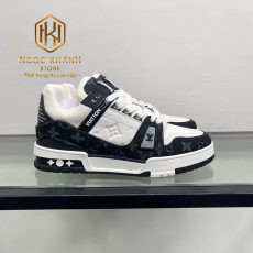 Giay nam Louis Vuitton mau trang phoi den hoa tiet vien hoa Like Auth 03