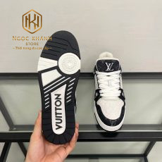 Giay nam Louis Vuitton mau trang phoi den hoa tiet vien hoa Like Auth 05