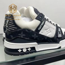 Giay nam Louis Vuitton mau trang phoi den hoa tiet vien hoa Like Auth 06