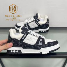 Giay nam Louis Vuitton mau trang phoi den hoa tiet vien hoa Like Auth 07