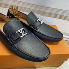 Giay luoi Louis Vuitton nam likeauth da taiga mat khoa logo khac mui nhon 4