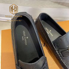 Giay luoi Louis Vuitton nam likeauth hoa tiet hoa chim mui nhon mau den 7