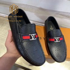 Giay luoi Louis Vuitton nam likeauth hoa tiet hoa chim mui nhon tag do 4