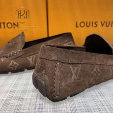 Giay luoi Louis Vuitton nam likeauth mau nau da lon hoa tiet hoa 4