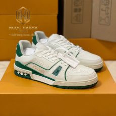 Giay nam Louis Vuitton mau trang phoi xanh hoa tiet chu lv Trainer Sneaker 2 1